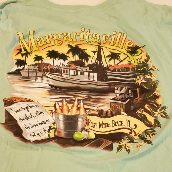 Light Green Jimmy Buffett Margaritaville Tee Shirt Size 3xl - Picture 3 of 5